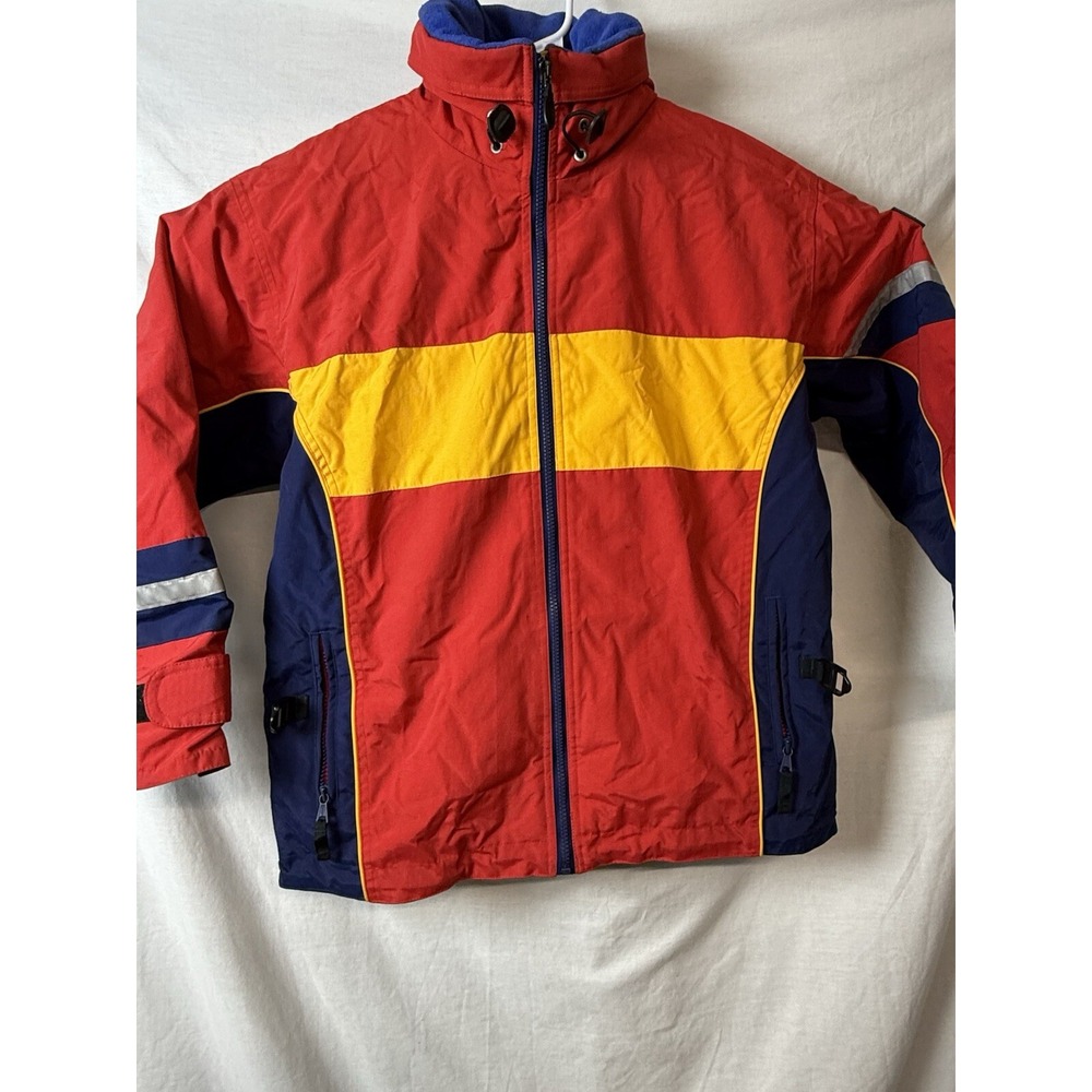 Vintage✨Obermeyer✨Color Block Snowboard Ski Reflective Hooded Full Zip Jacket✨6‎